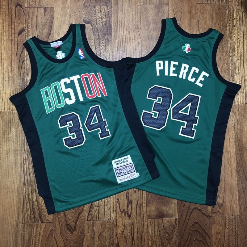 Men Boston Celtics #34 Pierce Green Rainbow font embroidered 2021 NBA Jersey->boston celtics->NBA Jersey